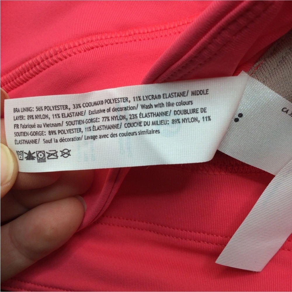 lululemon Energy High-Neck Longline Zip Bra B–D Cups- Lipgloss Size 4 or 6 - Picture 6 of 8